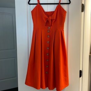Tie front Orange dress